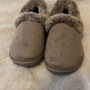 Skechers Women's Warm and Comfy Tan Slippers